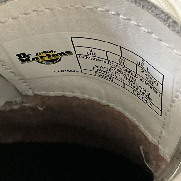 Dr. Martens Oxfords White Leather 1461 Bow 3-Eye Lace-up 5 - Picture 6 of 11